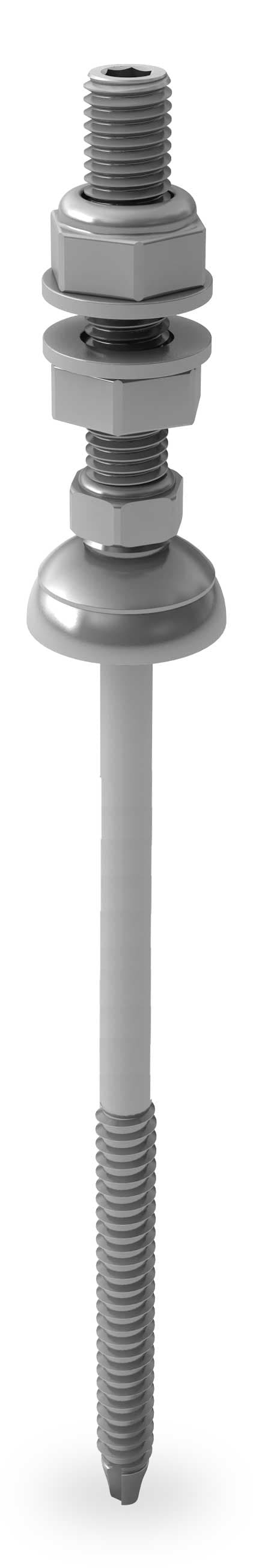 Solarfastener M10x50 with fibre-cement seal for steel substructure (195mm)