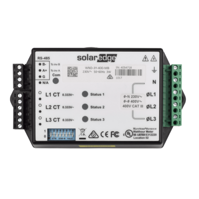 SolarEdge Energy Meter with Modbus Connection SE-WND-3Y400-MB-K2, 1-Phase 100A CT set