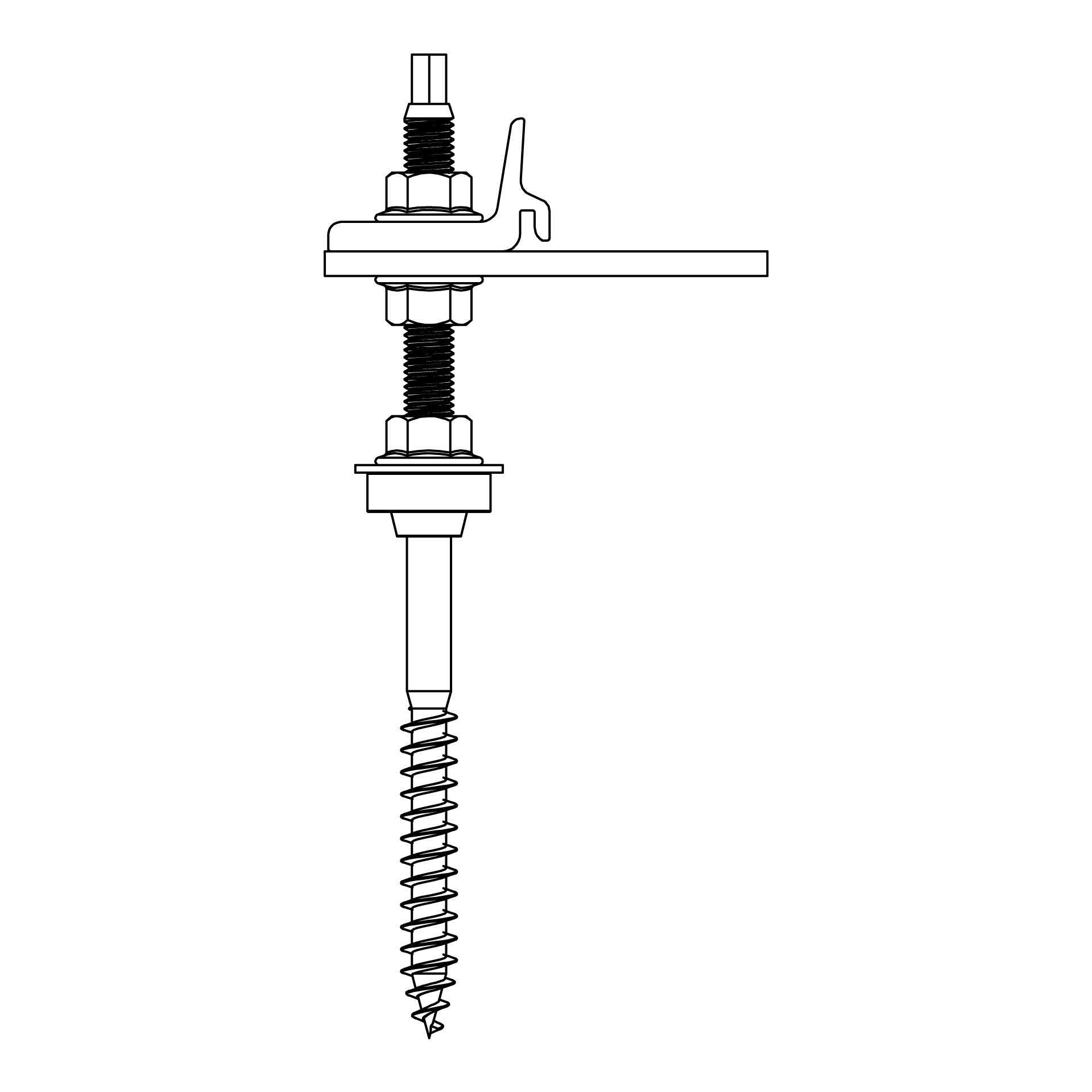Hanger bolt SingleRail M10 x200